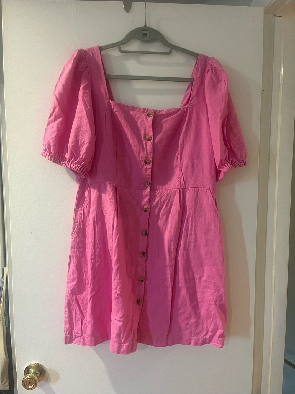 Old Navy Pink Puff Sleeve Mini Dress